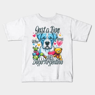 How a Boy and His Dogo Argentino Became Best Friends Kids T-Shirt